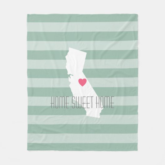 California Home State Love met Custom Heart Fleece Deken (Voorkant)
