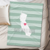 California Home State Love met Custom Heart Fleece Deken