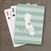 California Home State Love met Custom Heart Pokerkaarten