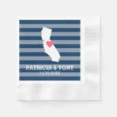 California Home State Love met Custom Heart Servetten (Voorkant)