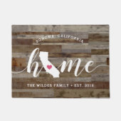 California Home State Personalized Wood Kijk uit Deurmat (Voorkant)