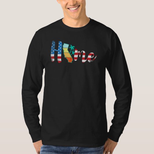 California Home State Pride Map Verenigde Staten T-shirt (Voorkant)