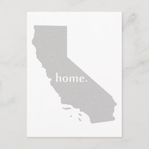 California Home State Shaped Californian Cali Gray Briefkaart