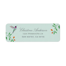 California Hummingbird  Address Etiket