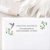 California Hummingbird  Address Etiket (Insitu)