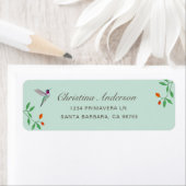 California Hummingbird  Address Etiket (Insitu)