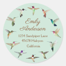 California Hummingbird Mint Classic Round Sticker