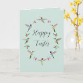 California Hummingbirds Happy Easter Kaart (Gele Bloem)