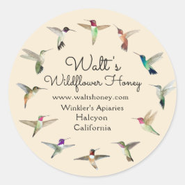 California Hummingbirds Productlabel Ronde Sticker