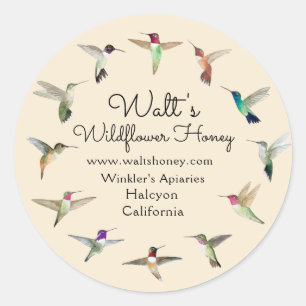 California Hummingbirds Productlabel Ronde Sticker
