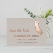 California Huwelijk Save The Date Rose Goud Folie Uitnodiging (Staand Voorkant)