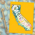 California Illustrated Map Briefkaart<br><div class="desc">Bekijk deze kleurrijke staatskaarttekening. Ga naar mijn winkel voor meer staten en meer overeenkomende objecten!</div>