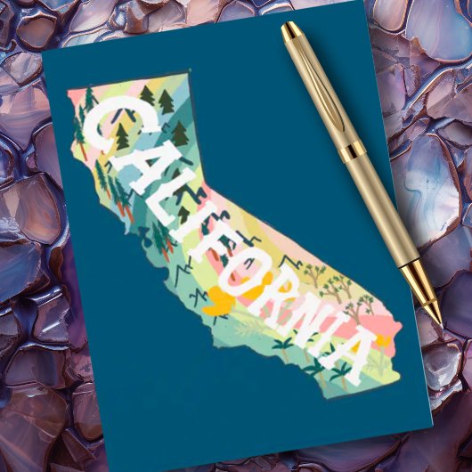 California Illustrated Map Briefkaart