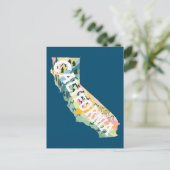 California Illustrated Map Briefkaart (Staand voorkant)