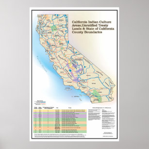 California Indian Culture Areas - Map Poster