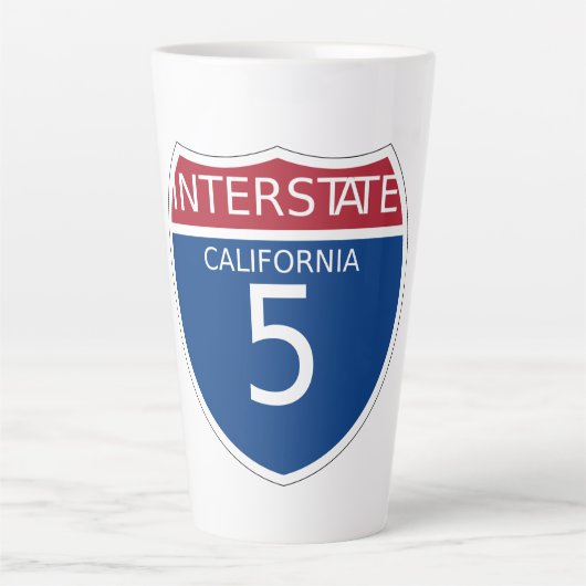 California Interstate Freeway Sign Latte Mok (Voorkant)