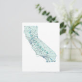 California Interstate Map Briefkaart (Staand voorkant)