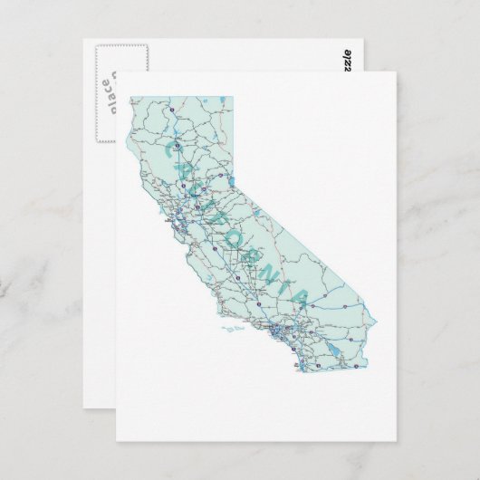 California Interstate Map Briefkaart (Voorkant / Achterkant)