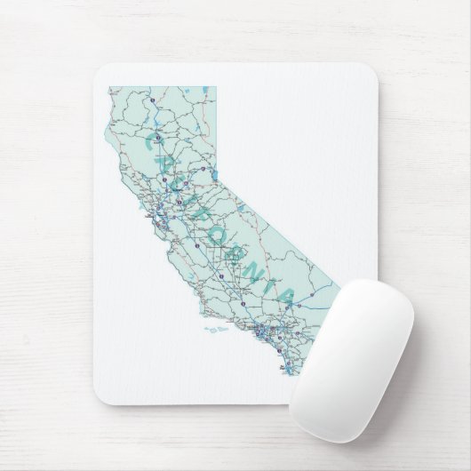California Interstate Map Mousepad Muismat (Met muis)