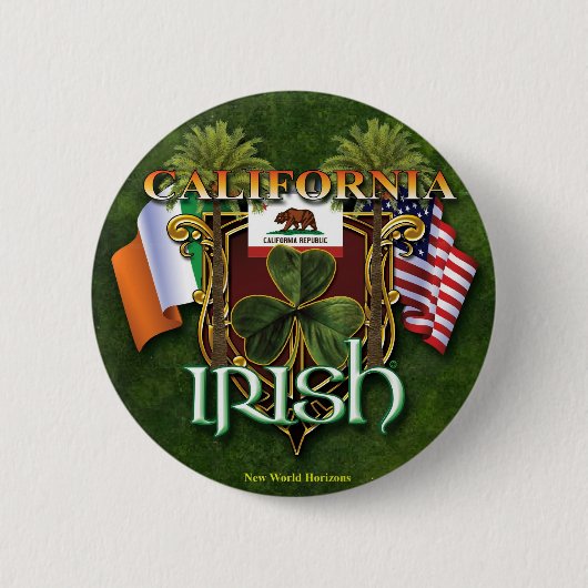California Irish Pride Ronde Button 5,7 Cm (Voorkant)