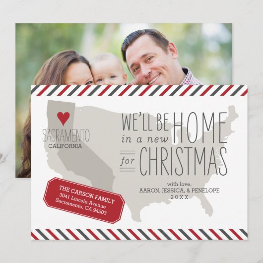 California kerstagedag feestdagenkaart (Voorkant / Achterkant)