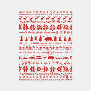 California Kerstfeestay Pattern Cute Xmas Fleece Deken