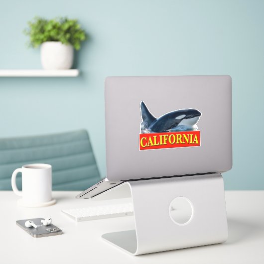 California Killer Whale Sticker (Laptop op bureau)