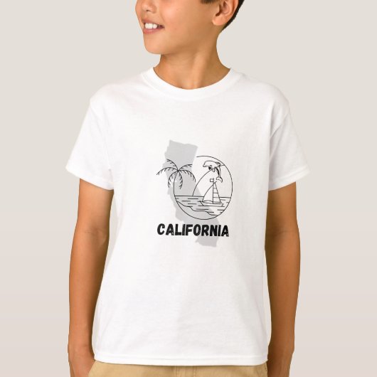 California Kinderen Basic T-shirt (Voorkant)