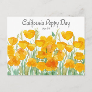 California Klaproosdag 6 april Aquarel Wilde bloem Feestdagenkaart