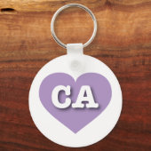 California Lavender Heart - Ik hou van CA Sleutelhanger (Voorkant)
