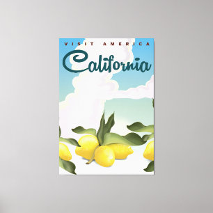 California Lemons Vintage reisprint. Canvas Afdruk