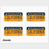 California Licence Bord, de Gouden Staat Rechthoekige Sticker (Vel)