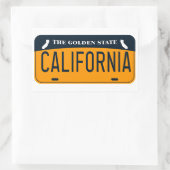 California Licence Bord, de Gouden Staat Rechthoekige Sticker (Tas)