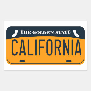California Licence Bord, de Gouden Staat Rechthoekige Sticker