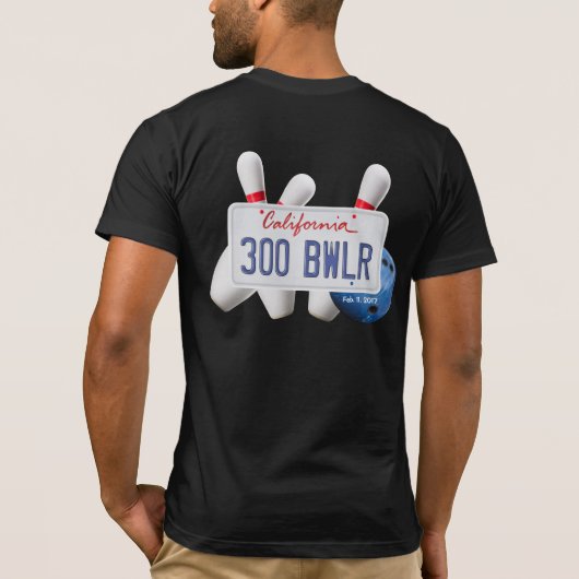California License Bord 300 Bowler T-shirt (Achterkant)