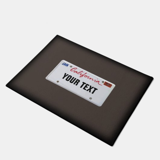 California License Bord (aanpasbaar) Deurmat (Schuin)