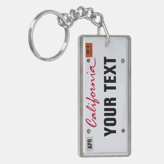 California License Bord (aanpasbaar) Sleutelhanger (Voorkant Links)
