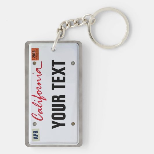 California License Bord (aanpasbaar) Sleutelhanger (achterkant)