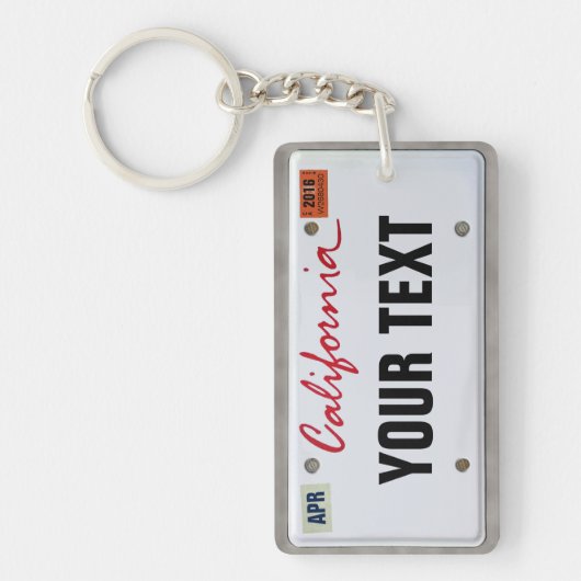 California License Bord (aanpasbaar) Sleutelhanger (Voorkant)