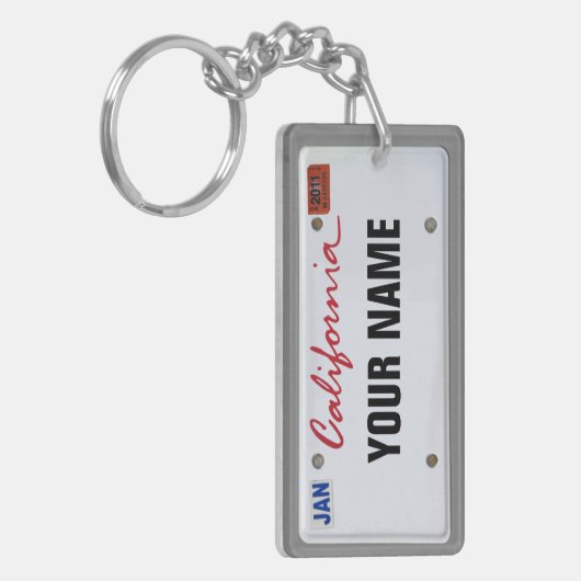 California License Bord (aanpasbaar) Sleutelhanger (Voorkant Links)
