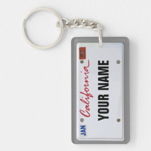 California License Bord (aanpasbaar) Sleutelhanger