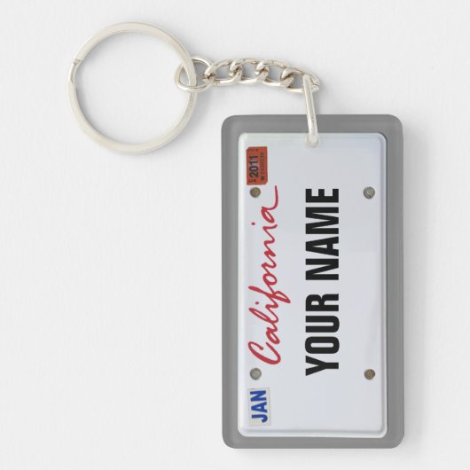 California License Bord (aanpasbaar) Sleutelhanger (Voorkant)