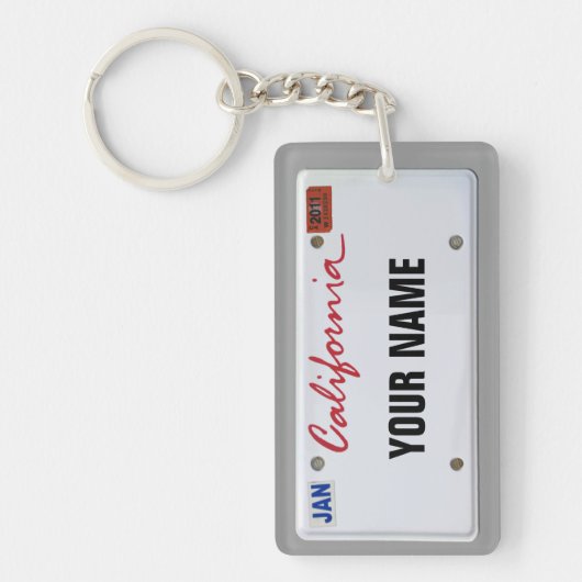 California License Bord (aanpasbaar) Sleutelhanger (Voorkant)
