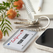 California License Bord (aanpasbaar) Sleutelhanger (Voorkant Rechts)