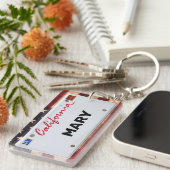 California License Bord (aanpasbaar) Sleutelhanger (Voorkant Rechts)