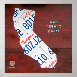 California License Bord Map Afdrukken Poster