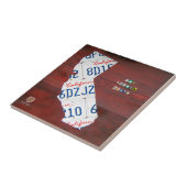 California License Bord Map Ceramic Tile Tegeltje (Zijkant)