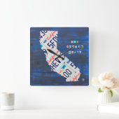 California License Bord Map Clock Vierkante Klok (Huis)