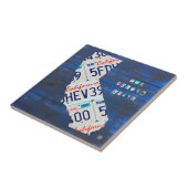 California License Bord Map keramische tegel V3 Tegeltje (Zijkant)