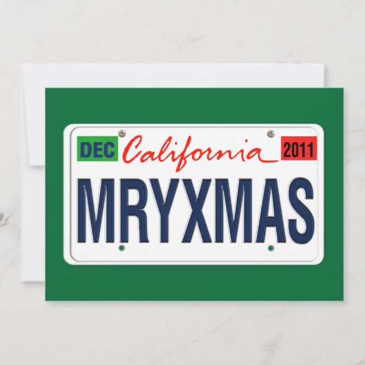 California License Bord Merry Xmas 2011 Kaart (Voorkant)